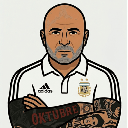 Caricatura de Sampaoli — Los 11 de Sampa